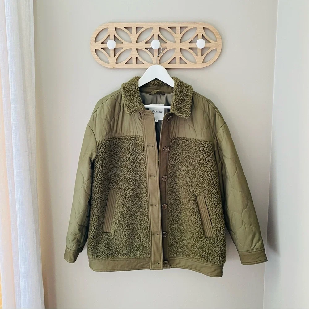 Madewell Hybrid Sherpa Jacket Green Sz Small